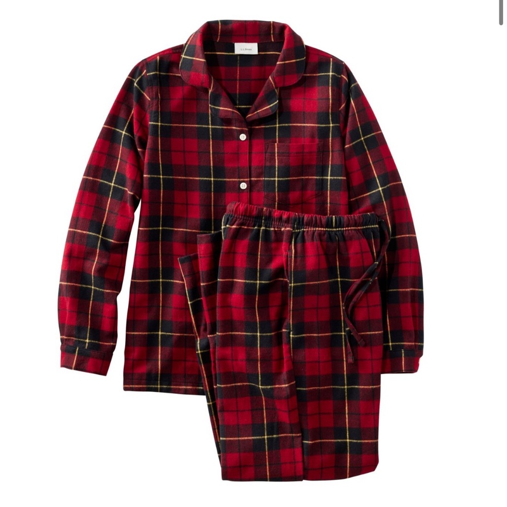 L.L. Bean Scotch Plaid Flannel Pajamas Small Petite